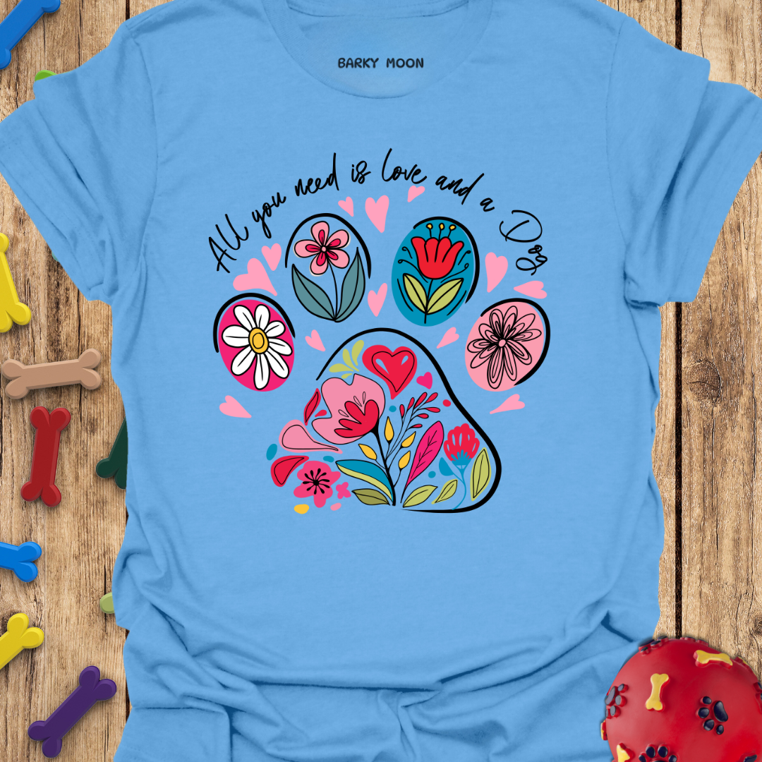 Floral Dog Paw T-Shirt