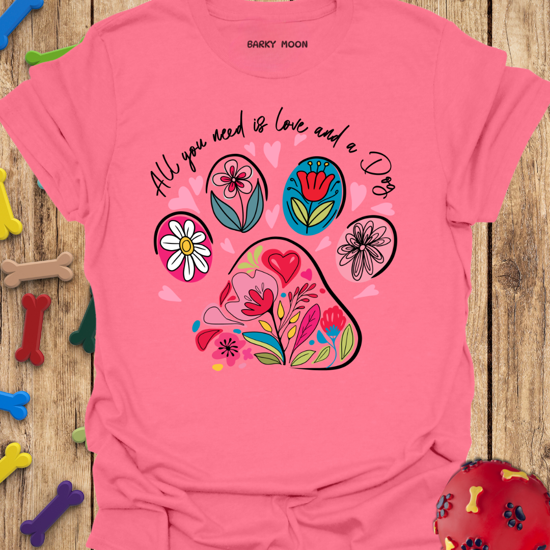 Floral Dog Paw T-Shirt