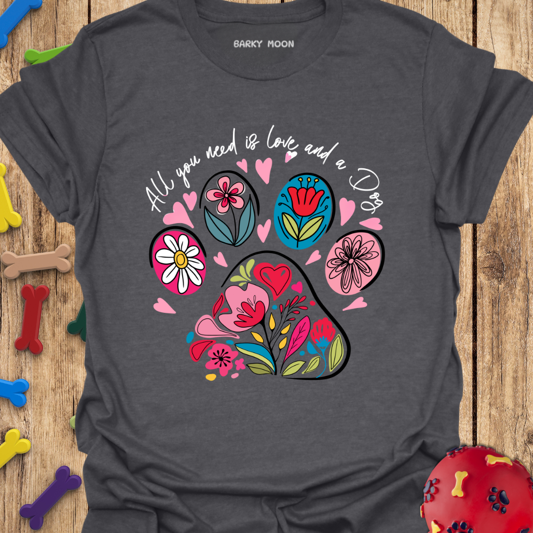 Floral Dog Paw T-Shirt