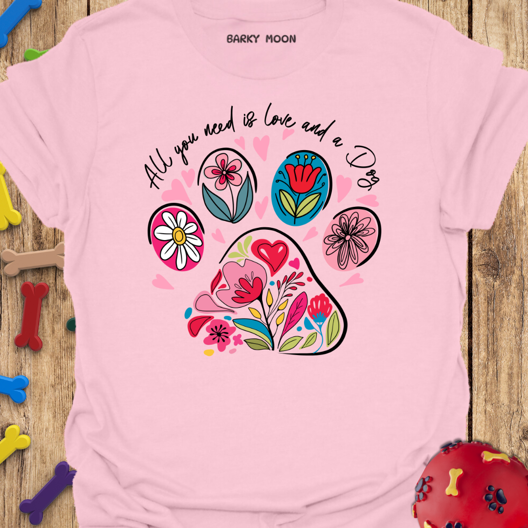 Floral Dog Paw T-Shirt