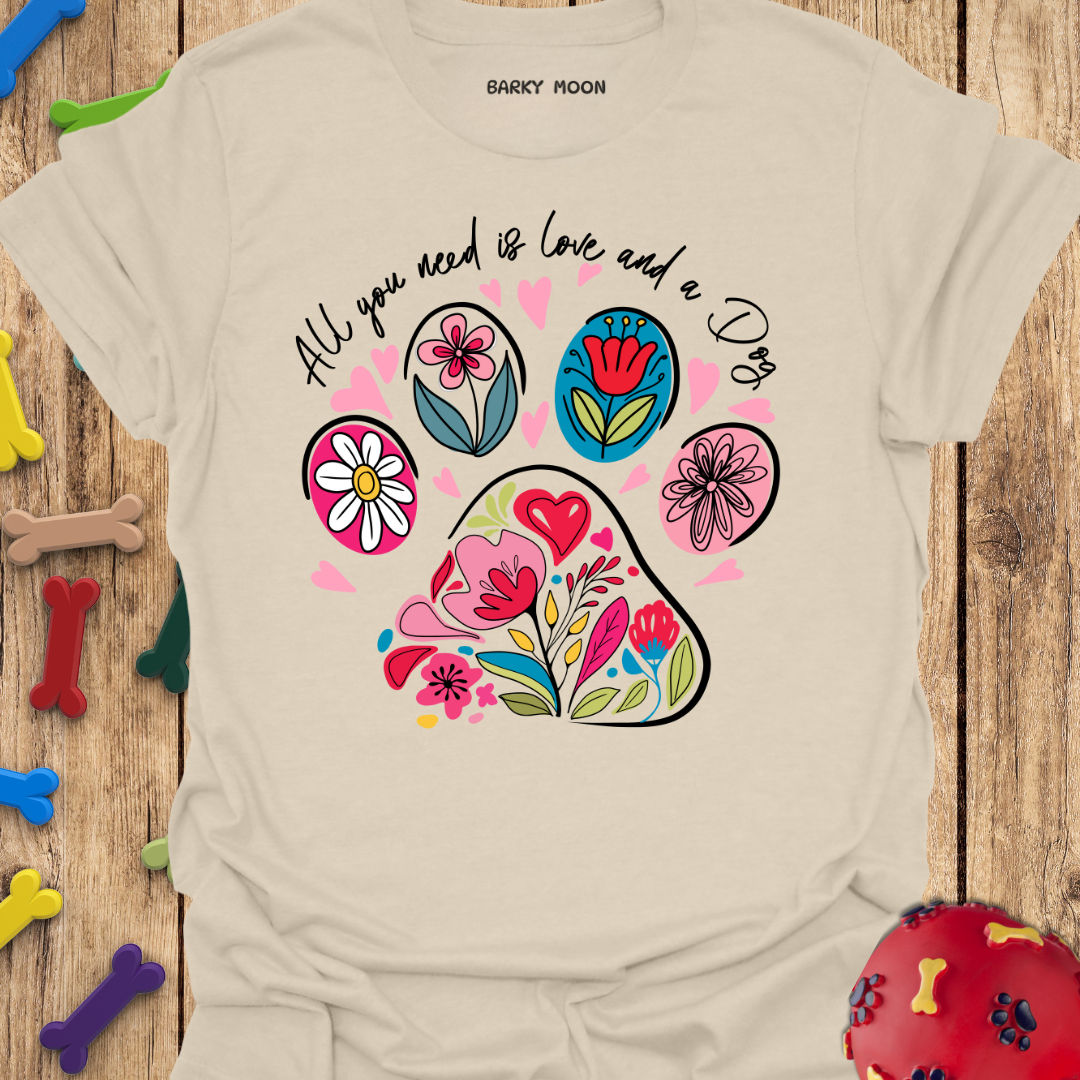 Floral Dog Paw T-Shirt