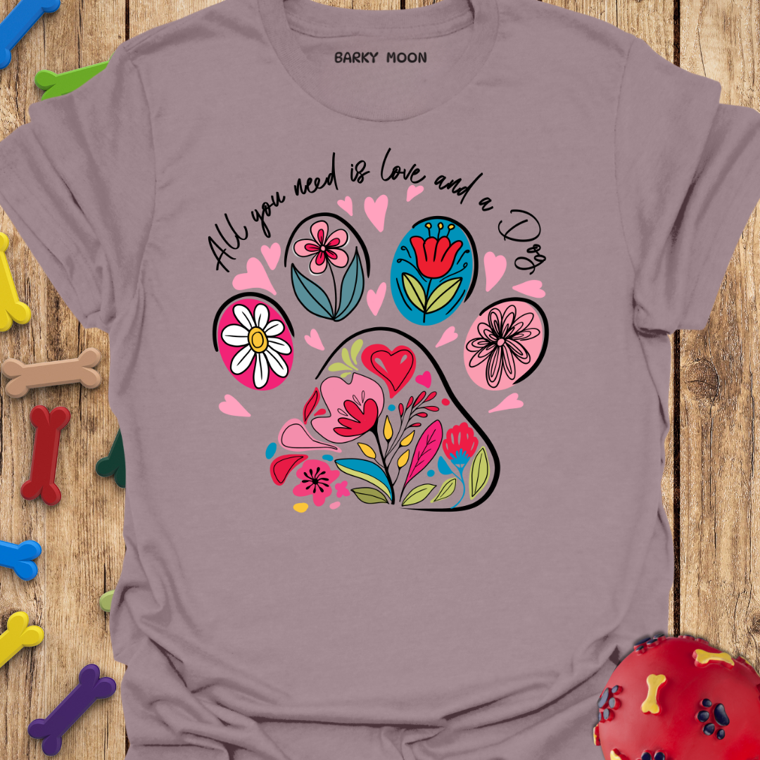 Floral Dog Paw T-Shirt