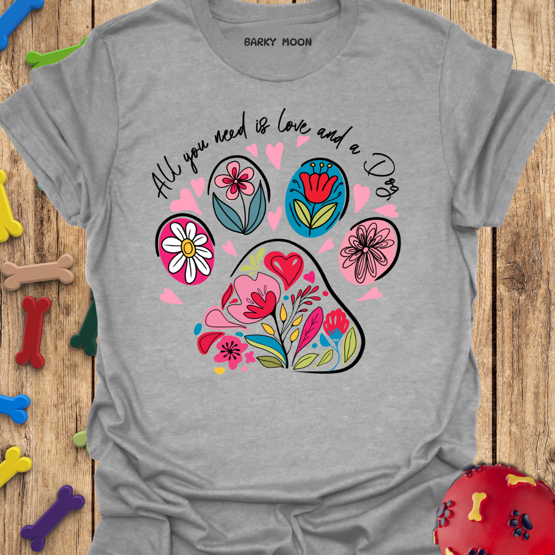 Floral Dog Paw T-Shirt