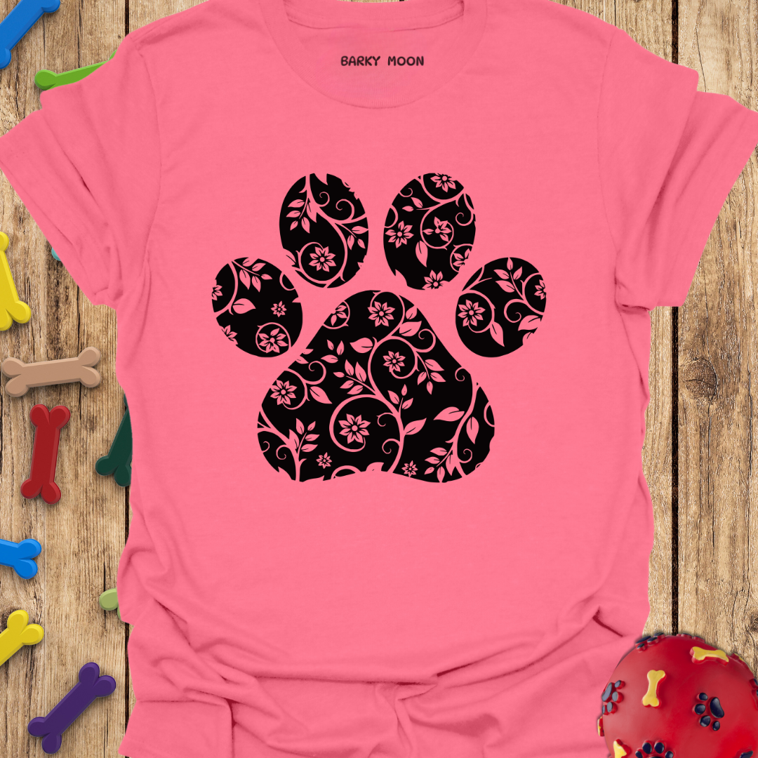 Floral Dog Paw T-Shirt