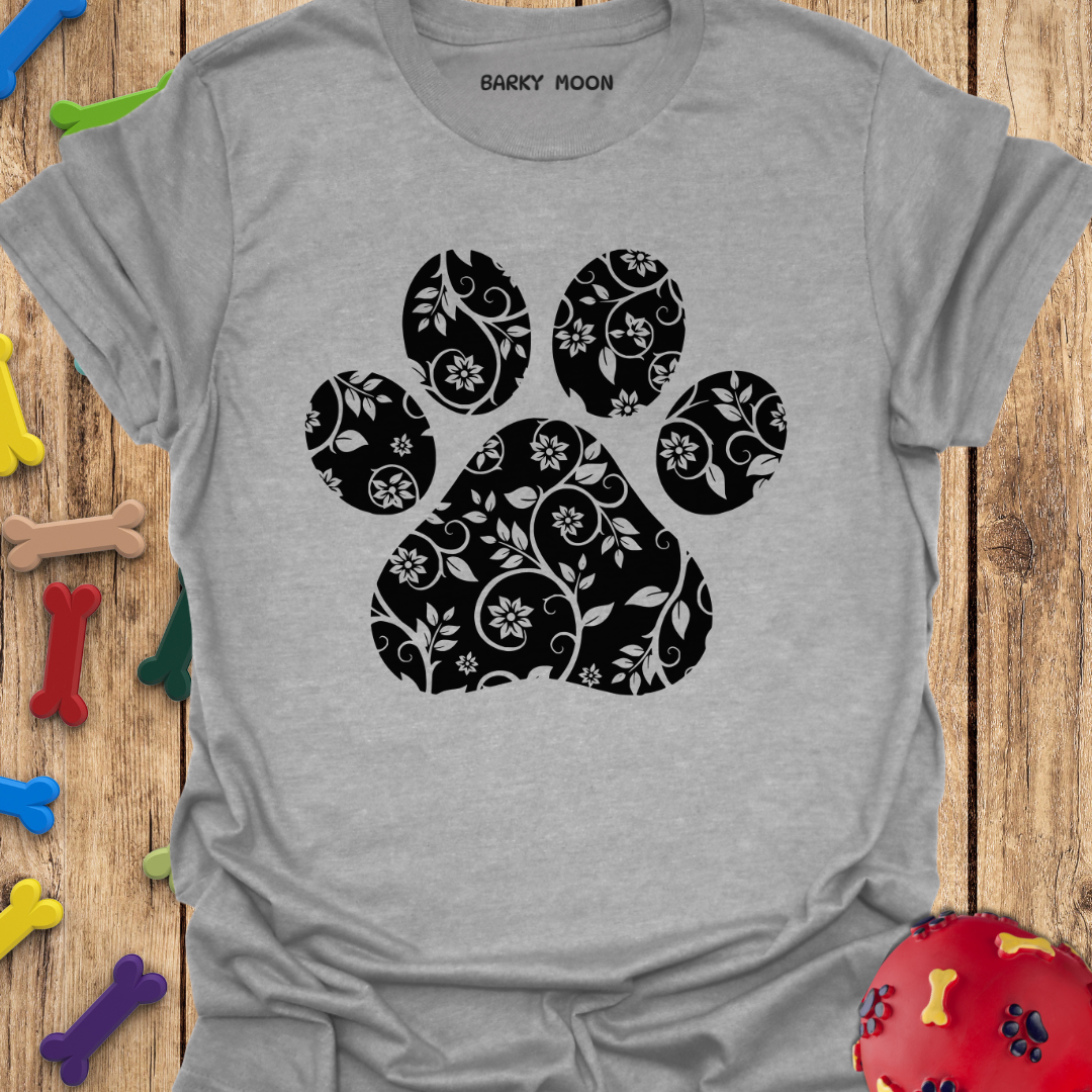 Floral Dog Paw T-Shirt