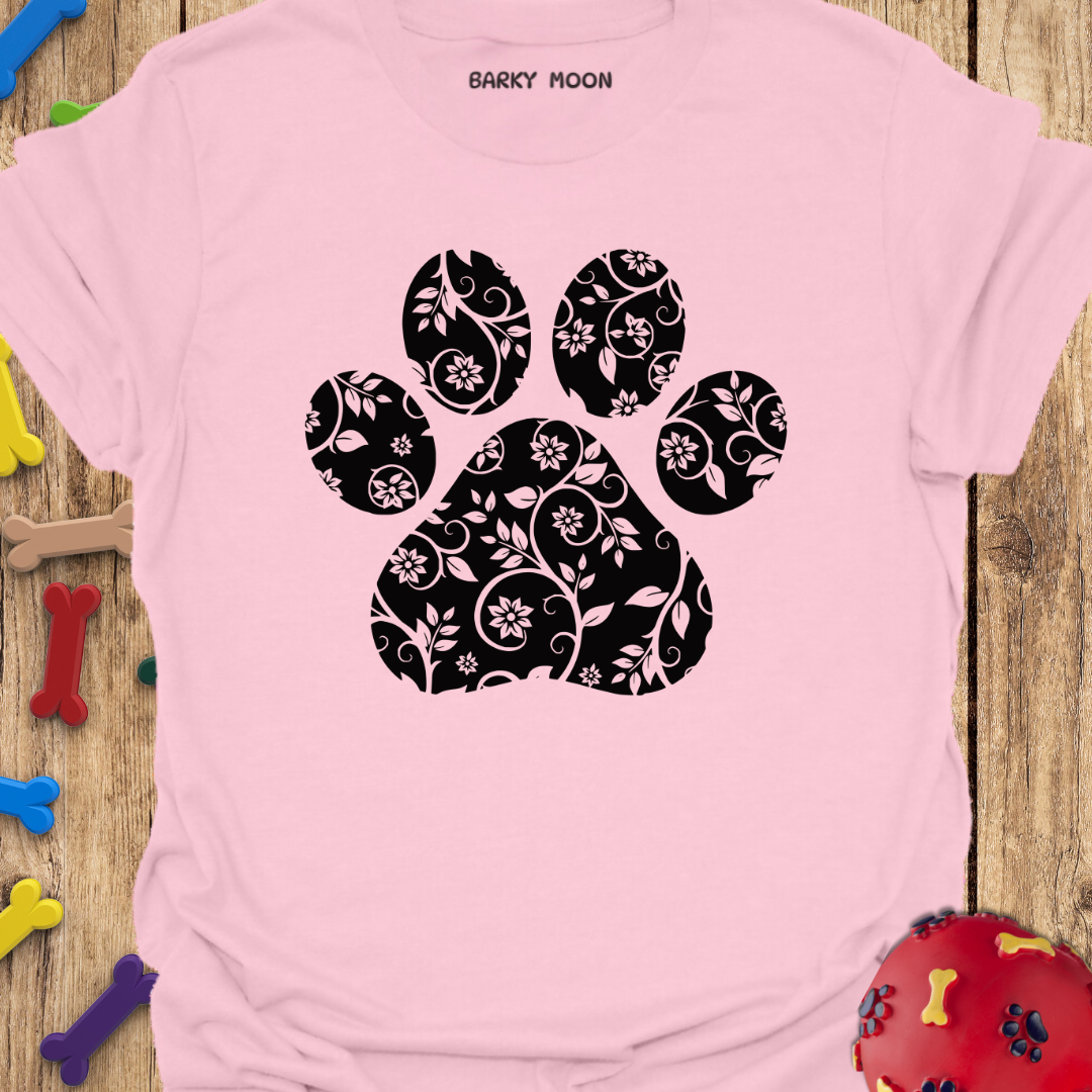 Floral Dog Paw T-Shirt