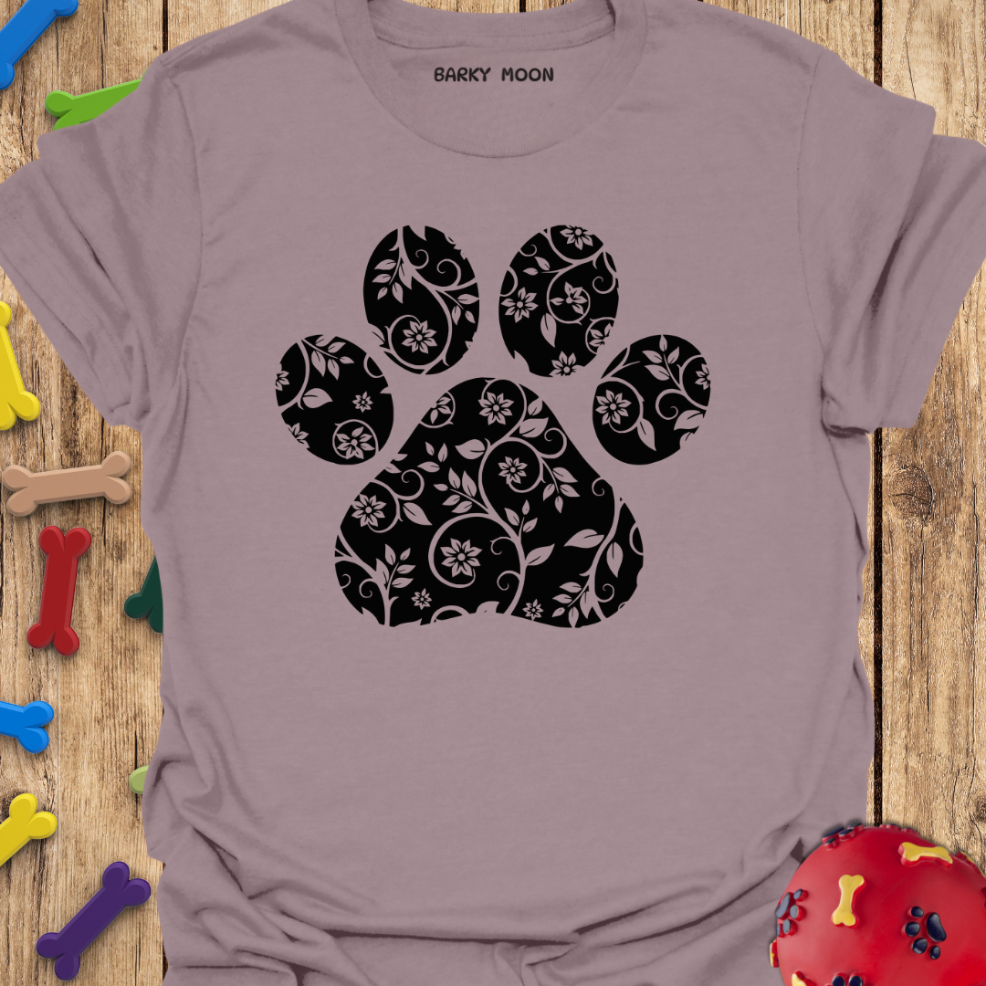 Floral Dog Paw T-Shirt