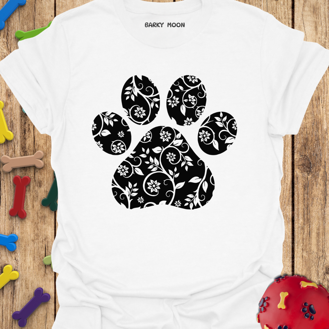 Floral Dog Paw T-Shirt