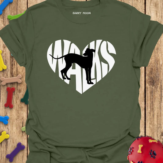 Dog Walk Heart T-Shirt