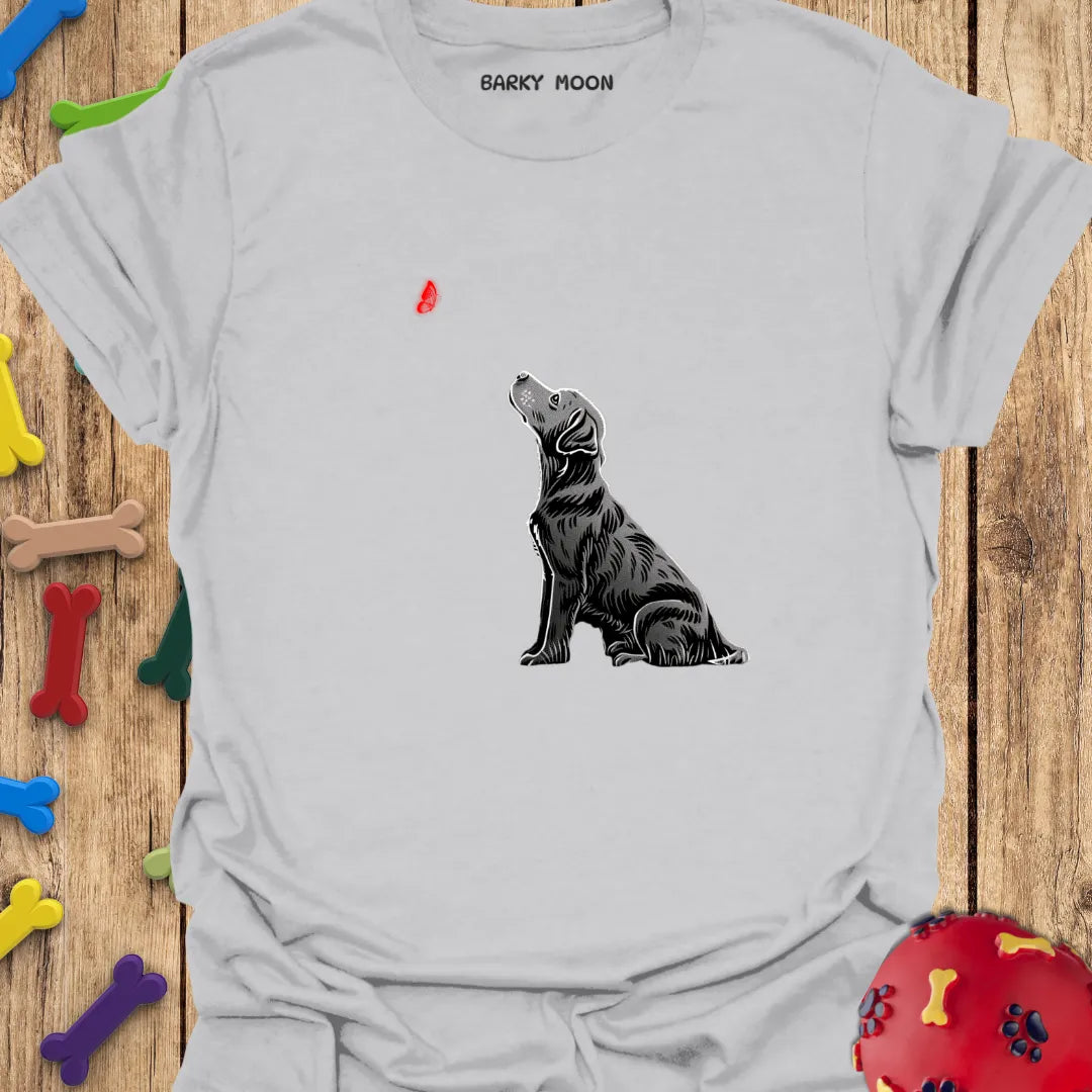 Dog and Butterfly Graphic T-Shirt