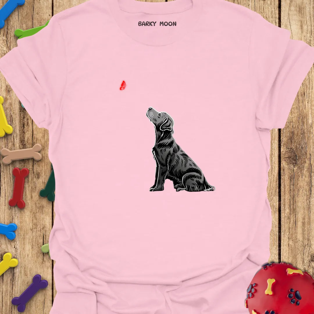 Dog and Butterfly Graphic T-Shirt