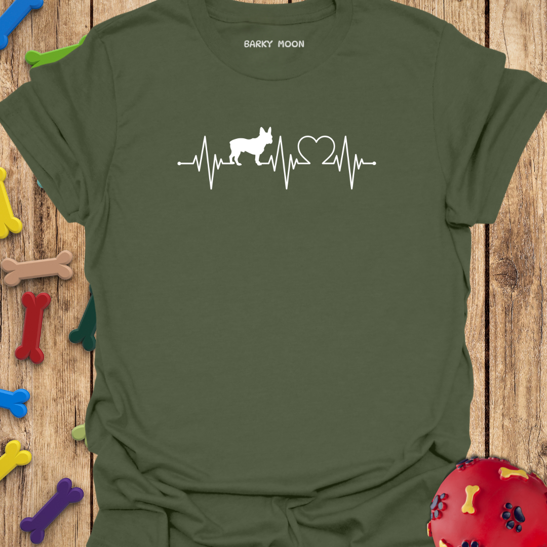 French Bulldog Heartbeat Graphic T-Shirt