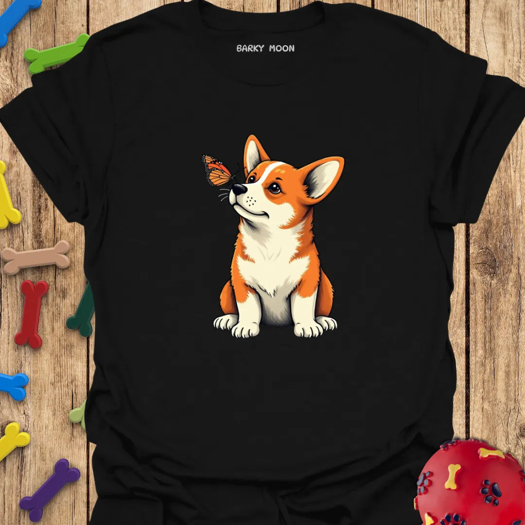 Corgi With Butterfly T-Shirt