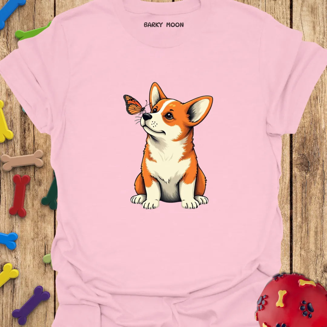 Corgi With Butterfly T-Shirt