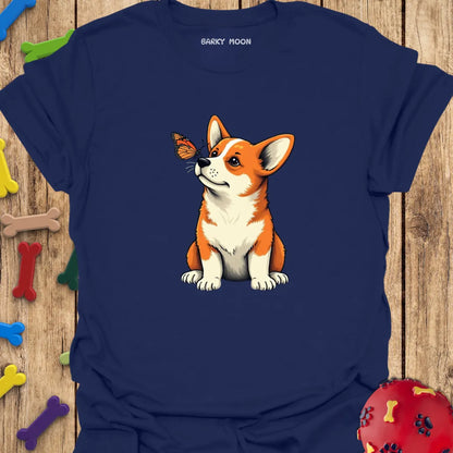 Corgi With Butterfly T-Shirt