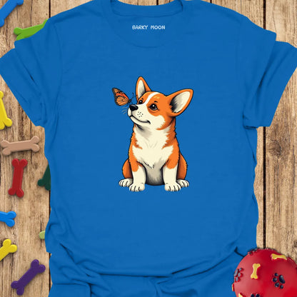 Corgi With Butterfly T-Shirt