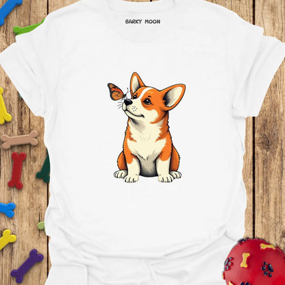 Corgi With Butterfly T-Shirt