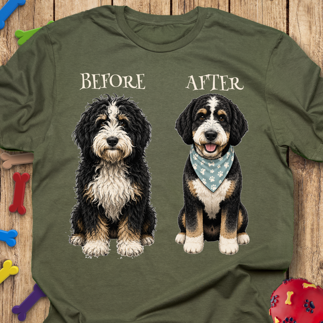 Before After Bernedoodle T-Shirt