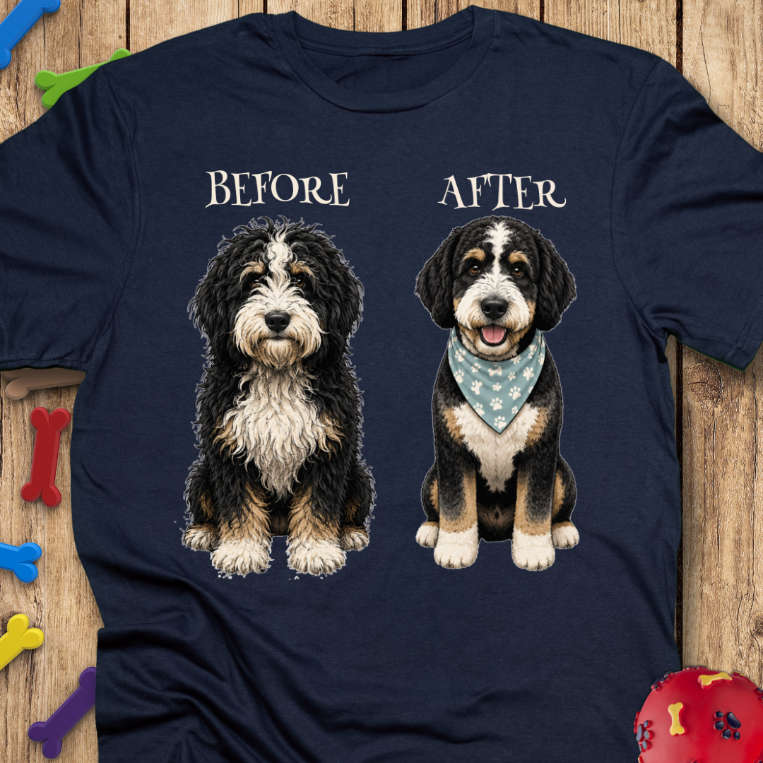 Before After Bernedoodle T-Shirt