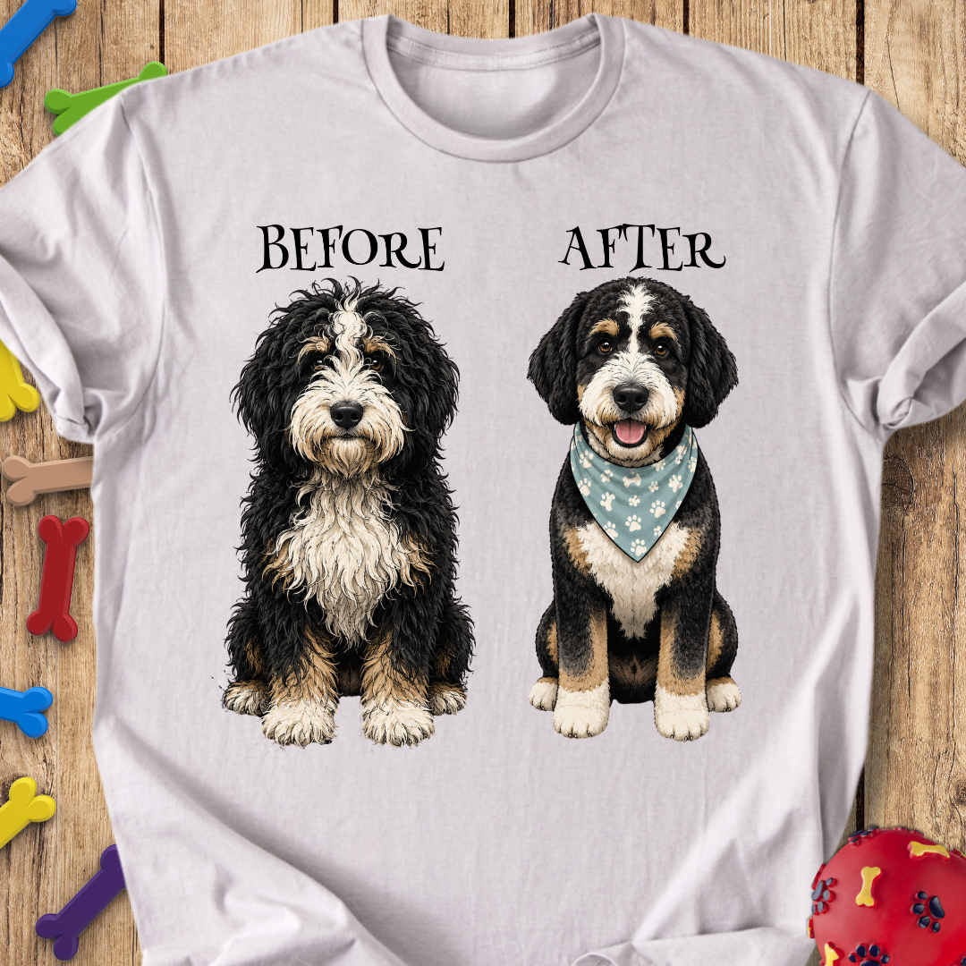 Before After Bernedoodle T-Shirt