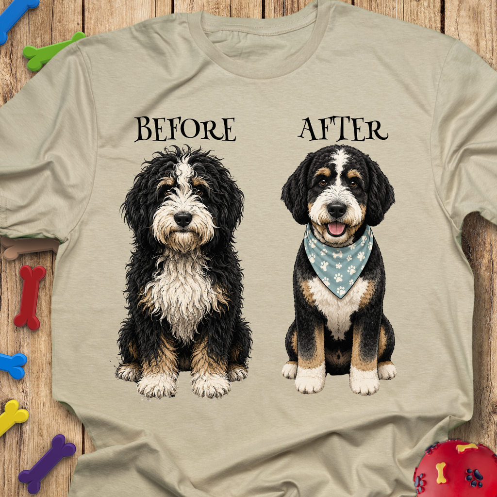 Before After Bernedoodle T-Shirt