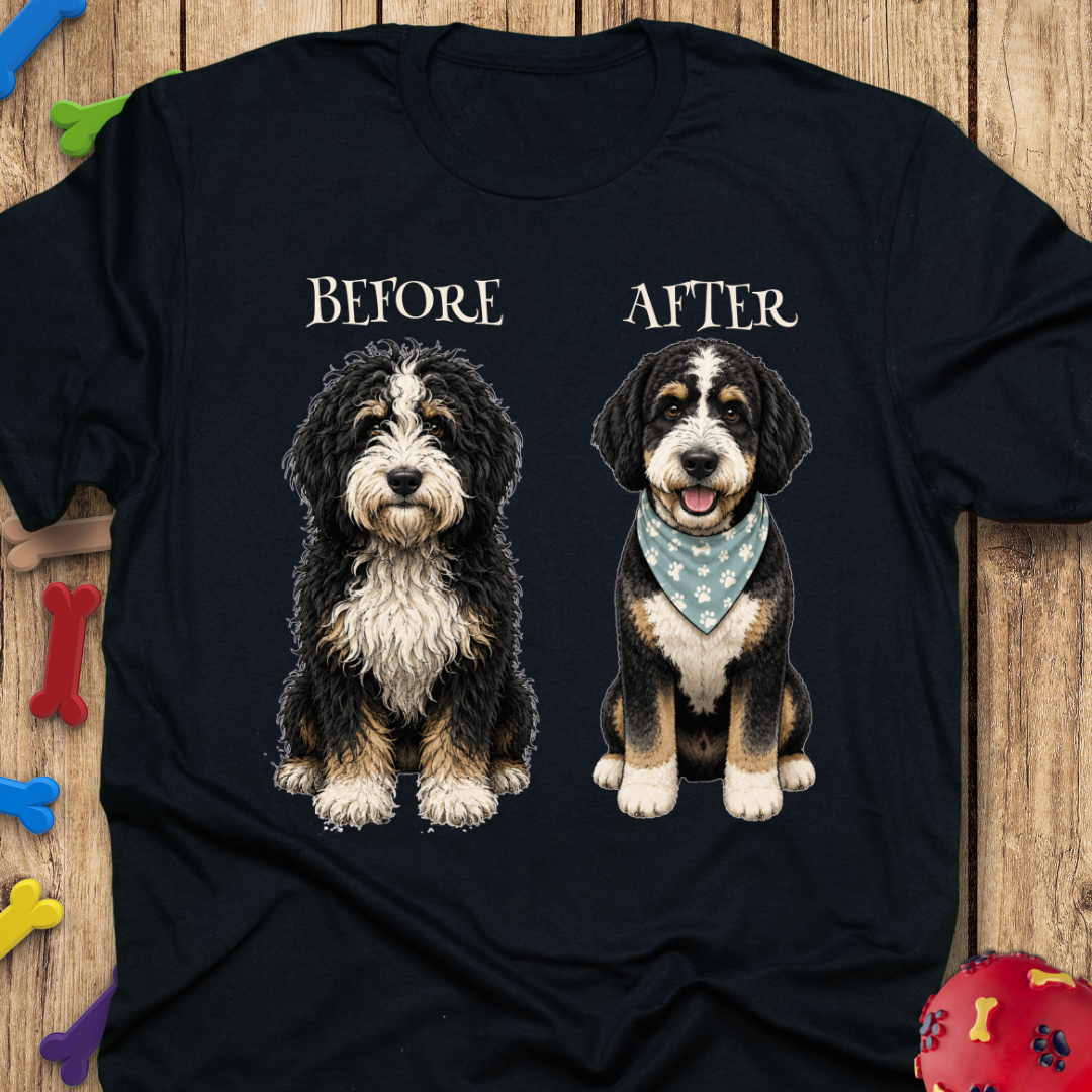 Before After Bernedoodle T-Shirt
