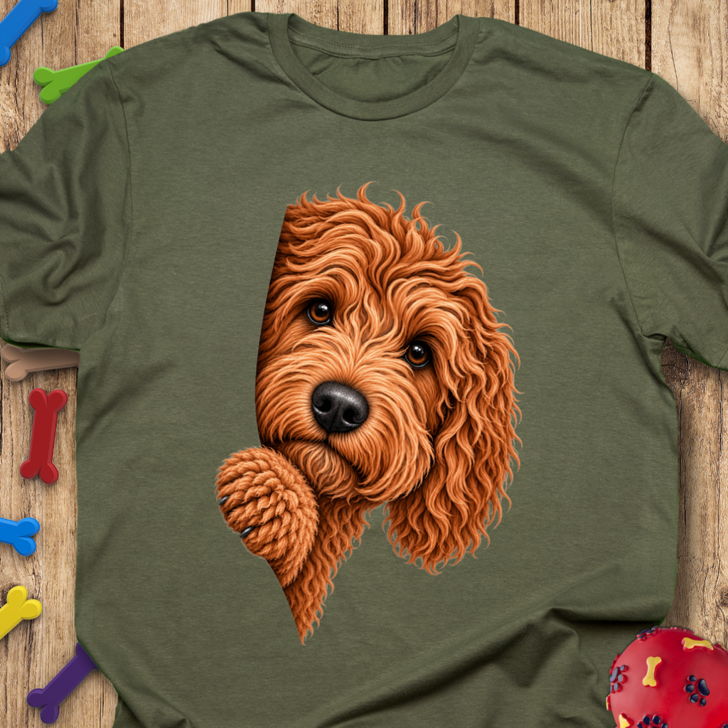 Peeking Red Goldendoodle T-Shirt