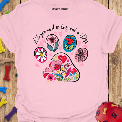 Floral Dog Paw T-Shirt