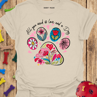 Floral Dog Paw T-Shirt