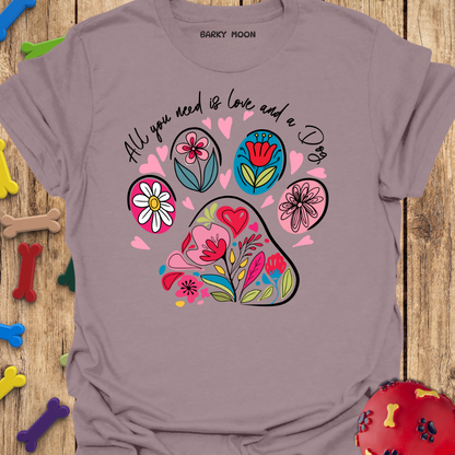Floral Dog Paw T-Shirt