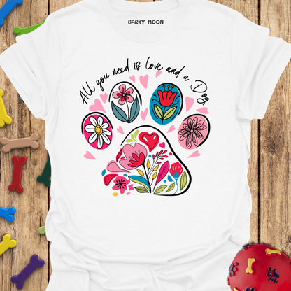 Floral Dog Paw T-Shirt