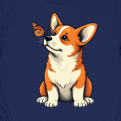 Corgi With Butterfly Tee